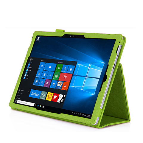 Schutzhülle Stand Tasche Leder für Microsoft Surface Pro 3 Grün