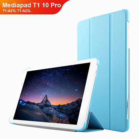 Schutzhülle Stand Tasche Leder L02 für Huawei Mediapad T1 10 Pro T1-A21L T1-A23L Hellblau