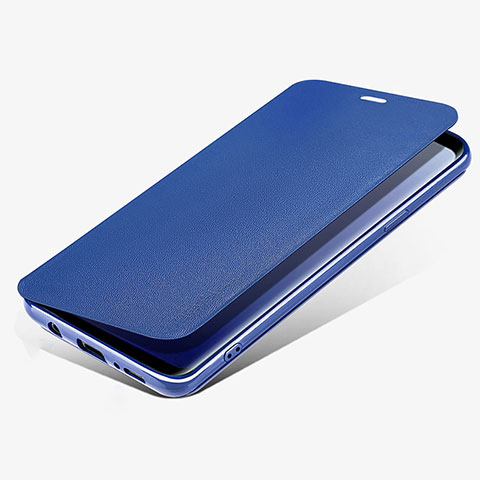 Schutzhülle Stand Tasche Leder L02 für Samsung Galaxy S9 Plus Blau