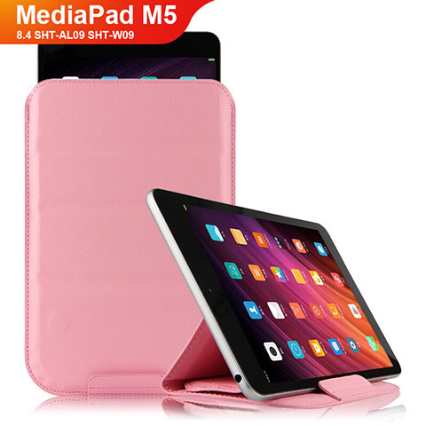 Schutzhülle Stand Tasche Leder L06 für Huawei MediaPad M5 8.4 SHT-AL09 SHT-W09 Rosa