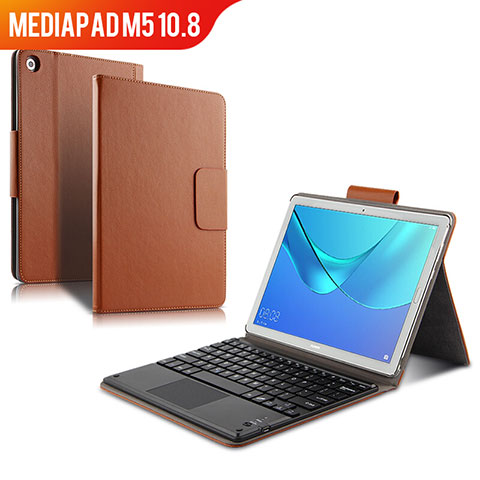 Schutzhülle Stand Tasche Leder mit Tastatur für Huawei MediaPad M5 10.8 Braun