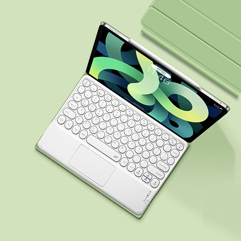 Schutzhülle Stand Tasche Leder mit Tastatur K01 für Apple iPad Air 4 10.9 (2020) Minzgrün