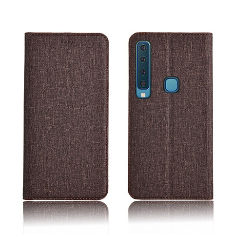 Schutzhülle Stand Tasche Stoff für Samsung Galaxy A9 Star Pro Braun