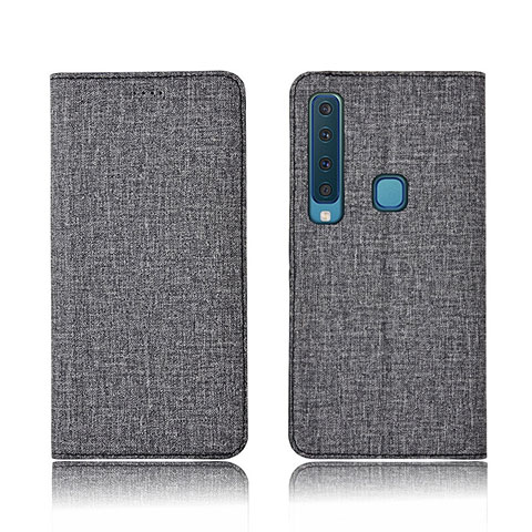 Schutzhülle Stand Tasche Stoff für Samsung Galaxy A9 Star Pro Grau