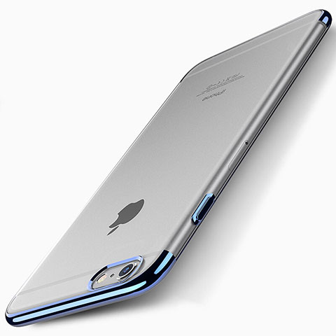 Schutzhülle Ultra Dünn Handyhülle Hülle Durchsichtig Transparent T01 für Apple iPhone 6 Plus Blau