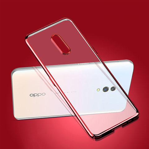 Schutzhülle Ultra Dünn Handyhülle Hülle Durchsichtig Transparent Tasche für Oppo K3 Rot