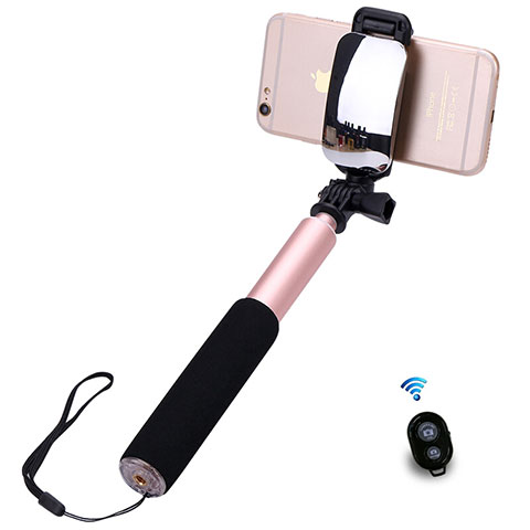 Selfie Stick Stange Bluetooth Teleskop Universal S13 Rosegold