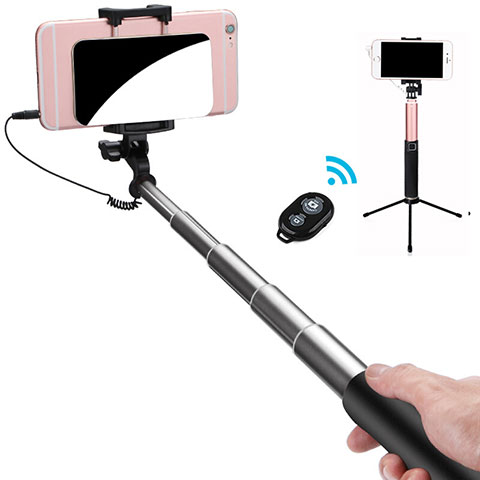 Selfie Stick Stange Bluetooth Teleskop Universal S15 Schwarz