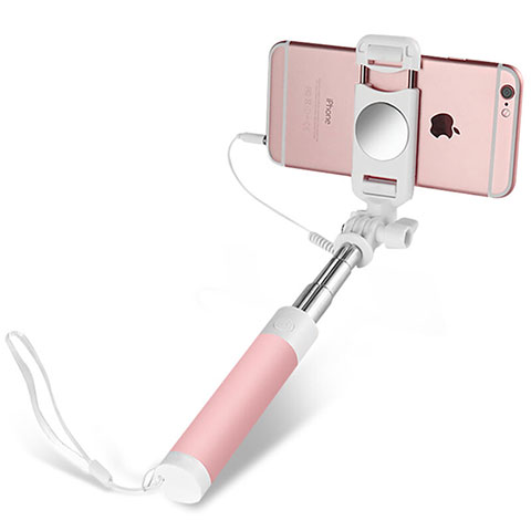 Selfie Stick Stange Verdrahtet Teleskop Universal S02 Rosa