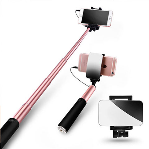 Selfie Stick Stange Verdrahtet Teleskop Universal S11 Rosegold