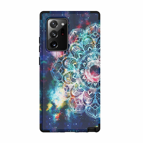 Silikon Hülle Handyhülle Gummi Schutzhülle Blumen A01 für Samsung Galaxy Note 20 Ultra 5G Blau