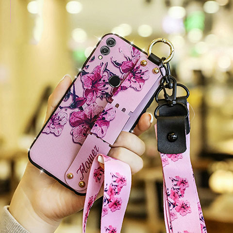 Silikon Hülle Handyhülle Gummi Schutzhülle Blumen S01 für Huawei Honor V10 Lite Rosa
