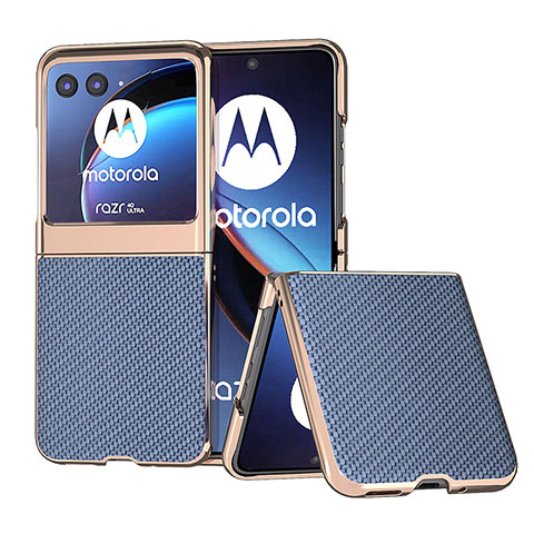 Silikon Hülle Handyhülle Gummi Schutzhülle Flexible Leder Tasche B04H für Motorola Moto Razr 40 Ultra 5G Hellblau