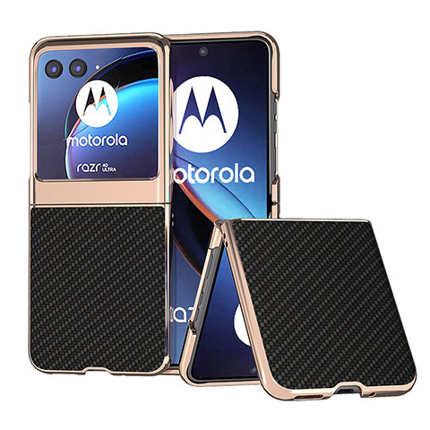 Silikon Hülle Handyhülle Gummi Schutzhülle Flexible Leder Tasche B04H für Motorola Moto Razr 40 Ultra 5G Schwarz