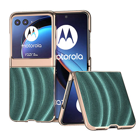 Silikon Hülle Handyhülle Gummi Schutzhülle Flexible Leder Tasche B05H für Motorola Moto Razr 40 Ultra 5G Grün