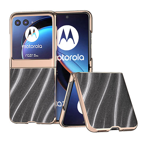 Silikon Hülle Handyhülle Gummi Schutzhülle Flexible Leder Tasche B05H für Motorola Moto Razr 40 Ultra 5G Kahki