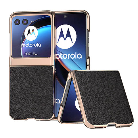 Silikon Hülle Handyhülle Gummi Schutzhülle Flexible Leder Tasche B06H für Motorola Moto Razr 40 Ultra 5G Schwarz