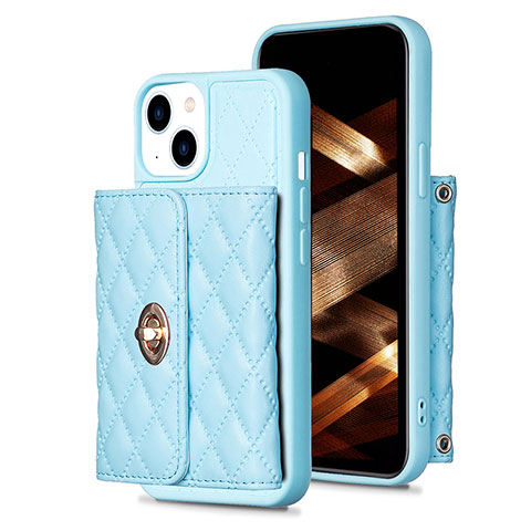 Silikon Hülle Handyhülle Gummi Schutzhülle Flexible Leder Tasche BF1 für Apple iPhone 13 Blau