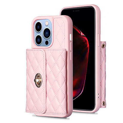 Silikon Hülle Handyhülle Gummi Schutzhülle Flexible Leder Tasche BF1 für Apple iPhone 13 Pro Max Rosegold