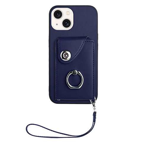 Silikon Hülle Handyhülle Gummi Schutzhülle Flexible Leder Tasche BF1 für Apple iPhone 14 Blau