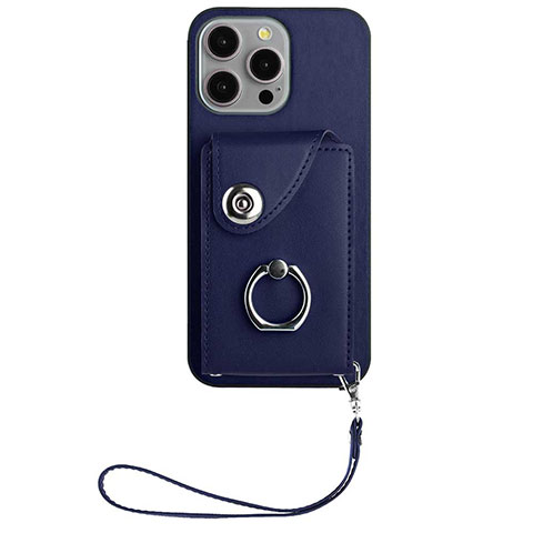 Silikon Hülle Handyhülle Gummi Schutzhülle Flexible Leder Tasche BF1 für Apple iPhone 14 Pro Max Blau