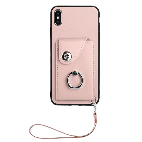 Silikon Hülle Handyhülle Gummi Schutzhülle Flexible Leder Tasche BF1 für Apple iPhone X Rosegold