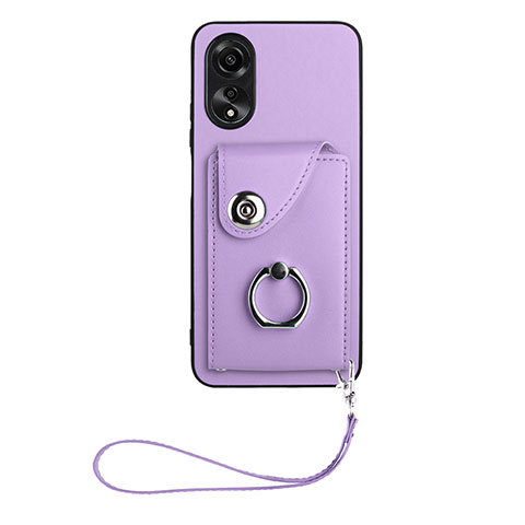 Silikon Hülle Handyhülle Gummi Schutzhülle Flexible Leder Tasche BF1 für Oppo A17 Violett