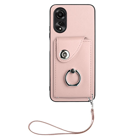 Silikon Hülle Handyhülle Gummi Schutzhülle Flexible Leder Tasche BF1 für Oppo A58 5G Rosegold