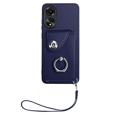 Silikon Hülle Handyhülle Gummi Schutzhülle Flexible Leder Tasche BF1 für Oppo A78 4G Blau