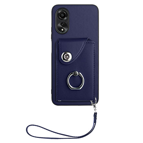 Silikon Hülle Handyhülle Gummi Schutzhülle Flexible Leder Tasche BF1 für Oppo A78 5G Blau