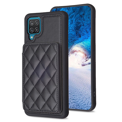 Silikon Hülle Handyhülle Gummi Schutzhülle Flexible Leder Tasche BF1 für Samsung Galaxy A12 5G Schwarz