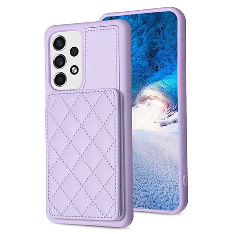 Silikon Hülle Handyhülle Gummi Schutzhülle Flexible Leder Tasche BF1 für Samsung Galaxy A13 4G Helles Lila