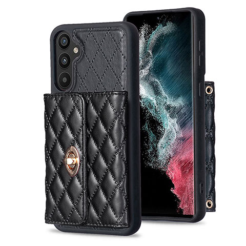 Silikon Hülle Handyhülle Gummi Schutzhülle Flexible Leder Tasche BF1 für Samsung Galaxy A34 5G Schwarz