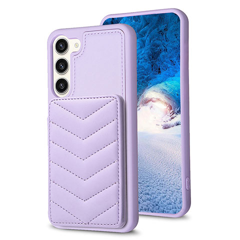 Silikon Hülle Handyhülle Gummi Schutzhülle Flexible Leder Tasche BF1 für Samsung Galaxy S22 5G Helles Lila