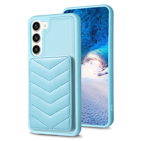 Silikon Hülle Handyhülle Gummi Schutzhülle Flexible Leder Tasche BF1 für Samsung Galaxy S22 Plus 5G Hellblau