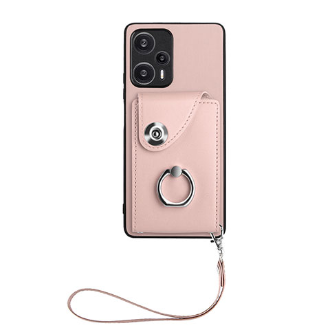 Silikon Hülle Handyhülle Gummi Schutzhülle Flexible Leder Tasche BF1 für Xiaomi Poco F5 5G Rosegold