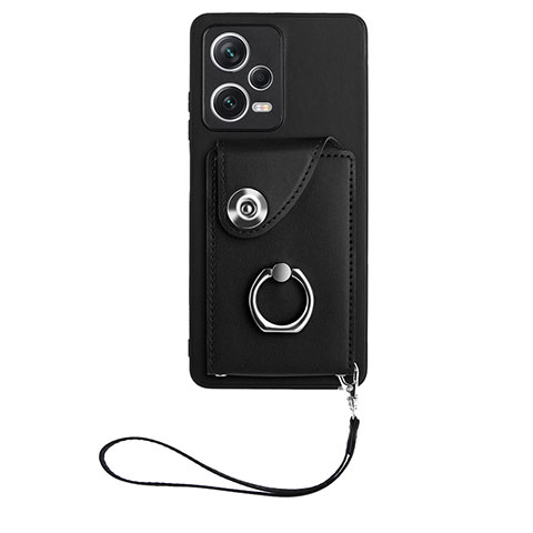 Silikon Hülle Handyhülle Gummi Schutzhülle Flexible Leder Tasche BF1 für Xiaomi Redmi Note 12 Pro+ Plus 5G Schwarz
