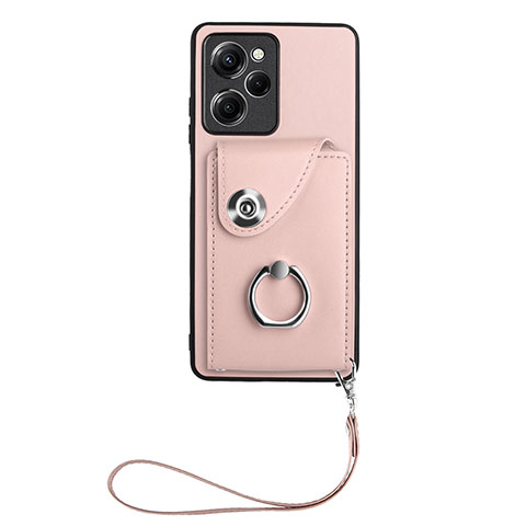 Silikon Hülle Handyhülle Gummi Schutzhülle Flexible Leder Tasche BF1 für Xiaomi Redmi Note 12 Pro Speed 5G Rosegold