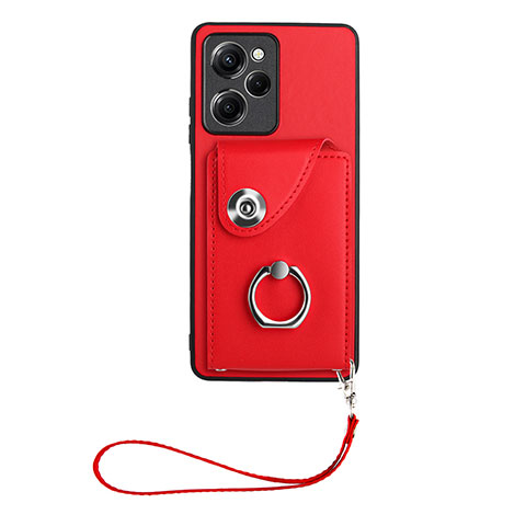 Silikon Hülle Handyhülle Gummi Schutzhülle Flexible Leder Tasche BF1 für Xiaomi Redmi Note 12 Pro Speed 5G Rot