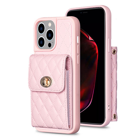 Silikon Hülle Handyhülle Gummi Schutzhülle Flexible Leder Tasche BF2 für Apple iPhone 13 Pro Rosegold