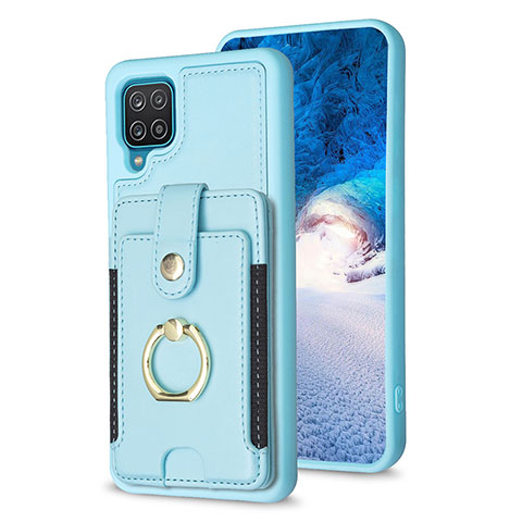 Silikon Hülle Handyhülle Gummi Schutzhülle Flexible Leder Tasche BF2 für Samsung Galaxy A12 5G Hellblau