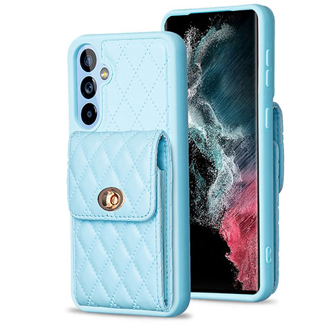 Silikon Hülle Handyhülle Gummi Schutzhülle Flexible Leder Tasche BF2 für Samsung Galaxy A54 5G Hellblau