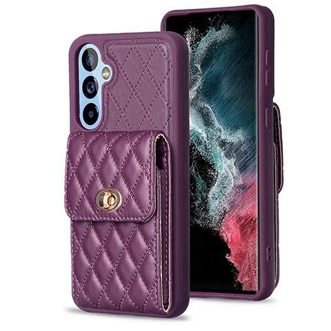 Silikon Hülle Handyhülle Gummi Schutzhülle Flexible Leder Tasche BF2 für Samsung Galaxy A54 5G Violett