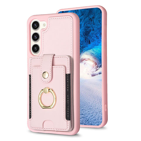 Silikon Hülle Handyhülle Gummi Schutzhülle Flexible Leder Tasche BF2 für Samsung Galaxy S22 5G Rosegold