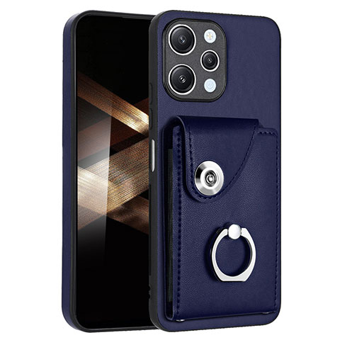 Silikon Hülle Handyhülle Gummi Schutzhülle Flexible Leder Tasche BF2 für Xiaomi Poco M6 Pro 5G Blau