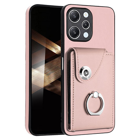 Silikon Hülle Handyhülle Gummi Schutzhülle Flexible Leder Tasche BF2 für Xiaomi Poco M6 Pro 5G Rosegold