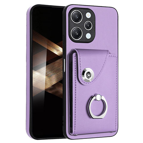 Silikon Hülle Handyhülle Gummi Schutzhülle Flexible Leder Tasche BF2 für Xiaomi Poco M6 Pro 5G Violett