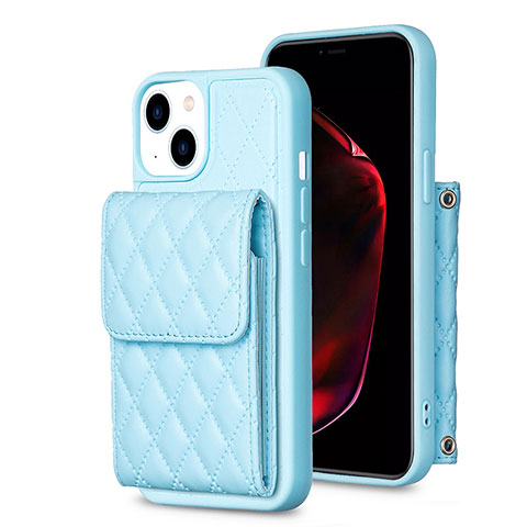 Silikon Hülle Handyhülle Gummi Schutzhülle Flexible Leder Tasche BF3 für Apple iPhone 14 Blau