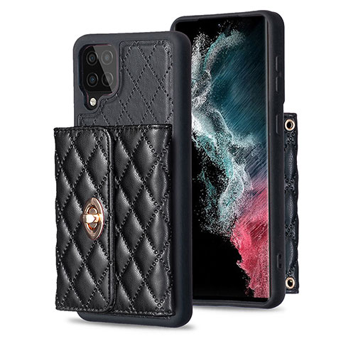 Silikon Hülle Handyhülle Gummi Schutzhülle Flexible Leder Tasche BF3 für Samsung Galaxy A12 5G Schwarz