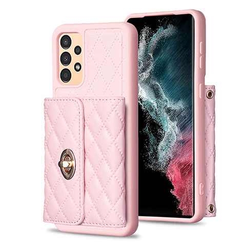 Silikon Hülle Handyhülle Gummi Schutzhülle Flexible Leder Tasche BF3 für Samsung Galaxy A13 4G Rosegold